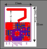 Figure 4. Small and simple layout for the nRF2401 device